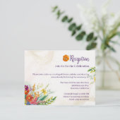 Wildblume Hochzeitsempfang Begleitkarte (Stehend Vorderseite)