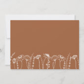Wildblume Hochzeitsempfang Burnt Orange Floral Einladung (Rückseite)