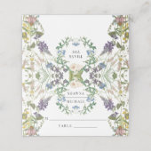 Wildblume Hochzeitsempfang Platzkarte (Außenseite Aufgefaltet)