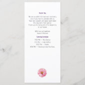 Wildblume Hochzeitsessen Menükarte (Rückseite)