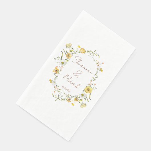 Wildblume Hochzeitsessen Serviette (Ecke)