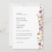 Wildblume Hochzeitsfeier Einladung (Vorderseite)