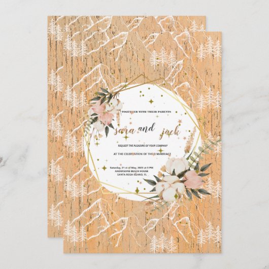 Wildblume Hochzeitsfeiern Einladung (Vorne/Hinten)