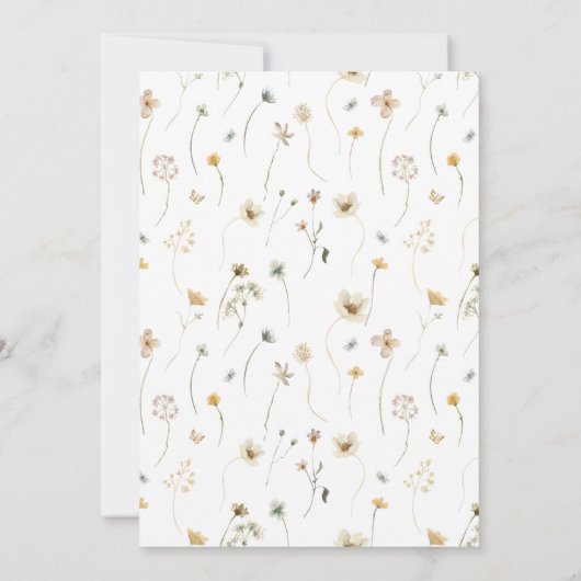 Wildblume Hochzeitsfeiern Einladung (Rückseite)