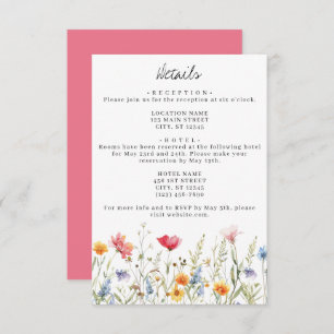 Wildblume-Hochzeitskarte Begleitkarte