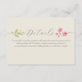 Wildblume-Hochzeitskarte Begleitkarte (Vorderseite)