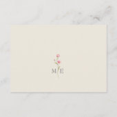 Wildblume-Hochzeitskarte Begleitkarte (Rückseite)