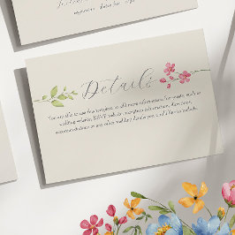Wildblume-Hochzeitskarte Begleitkarte