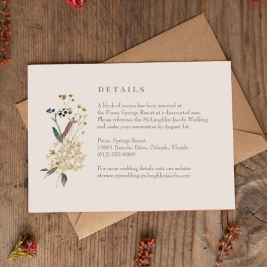 Wildblume-Hochzeitskarte RSVP Karte