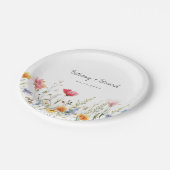 Wildblume Hochzeitspapier für Wasserfarben Teller (Schrägansicht)