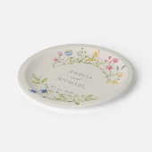 Wildblume Hochzeitspapierplatte Pappteller (Schrägansicht)