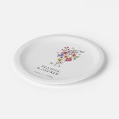 Wildblume Hochzeitspapierplatte Pappteller (Schrägansicht)