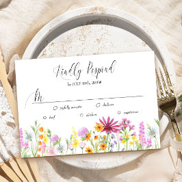 Wildblume Hochzeitspaziergang Blumenflora UAWG Opt RSVP Karte