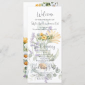 Wildblume-Hochzeitsprogramm (Vorne/Hinten)