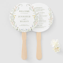 Wildblume-Hochzeitsprogramm für farbenfrohe Wiesen Fächer