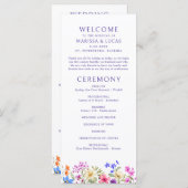 Wildblume Hochzeitsprogramm für helle Vivid Colors (Vorne/Hinten)