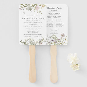 Wildblume Hochzeitsprogramm Hand Fan Fächer
