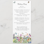 Wildblume Hochzeitsprogramm Programm (Rückseite)