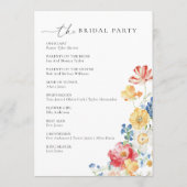 Wildblume-Hochzeitsprogramm Programm (Rückseite)