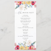 Wildblume-Hochzeitsprogramm Programm (Rückseite)