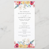 Wildblume-Hochzeitsprogramm Programm (Vorderseite)