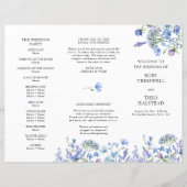 Wildblume-Hochzeitsprogramm von Periwinkle (Vorderseite)