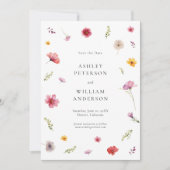 Wildblume Hochzeitssache Datum speichern Einladung (Vorderseite)