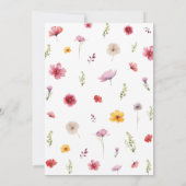 Wildblume Hochzeitssache Datum speichern Einladung (Rückseite)