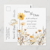 Wildblume Hochzeitssache Datum speichern Postkarte (Vorne/Hinten)