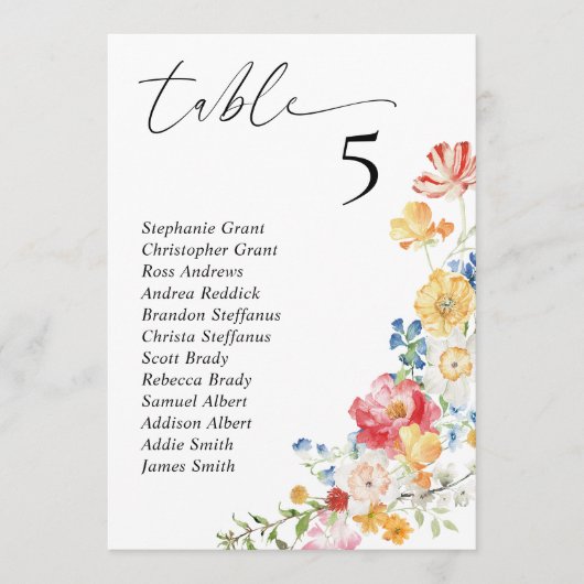 Wildblume Hochzeitssattelkarten Einladung (Vorderseite)