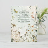 Wildblume Hochzeitstag Einladung (Stehend Vorderseite)