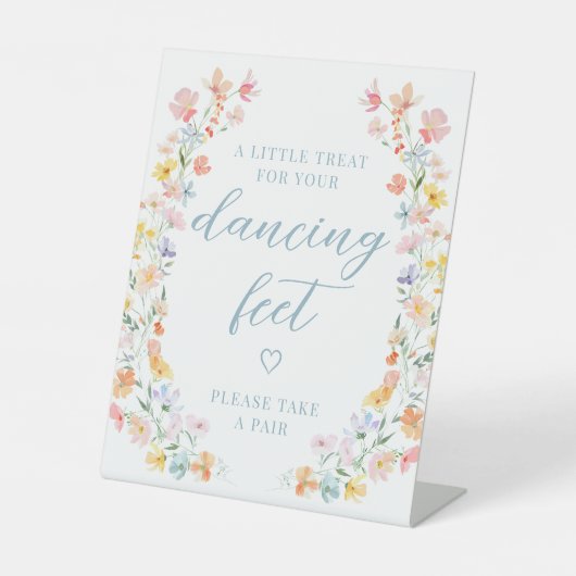 Wildblume Hochzeitstanz Feet Flip Flops Zeichen Sockelschild (Vorderseite)