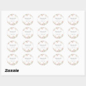 Wildblume Hochzeitsticker Runder Aufkleber (Blatt)