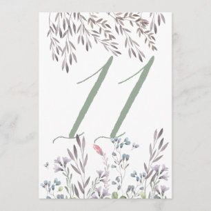 Wildblume Hochzeitstisch Nr. 11 beidseitig Einladung