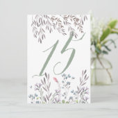 Wildblume Hochzeitstisch Nr. 15 beidseitig Einladung (Stehend Vorderseite)