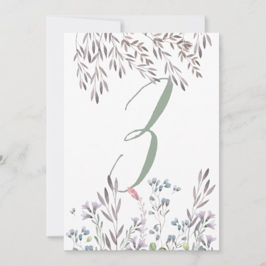 Wildblume Hochzeitstisch Nr. 3 Doppelseitige Karte (Vorderseite)