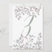 Wildblume Hochzeitstisch Nr. 3 Doppelseitige Karte (Rückseite)