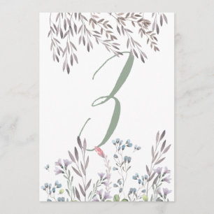 Wildblume Hochzeitstisch Nr. 3 Doppelseitige Karte