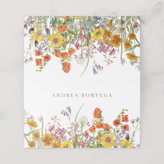 Wildblume Hochzeitstische Platzkarten (Außenseite Aufgefaltet)