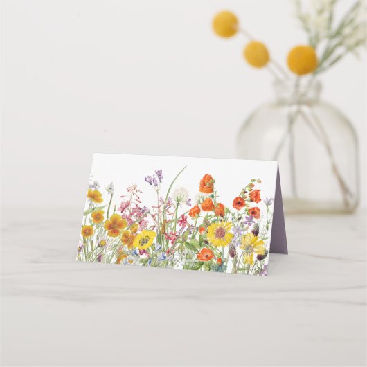 Wildblume Hochzeitstische Platzkarten (Rückseite)