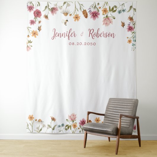 Wildblume-Hochzeitstorte Wandteppich (Beispiel)