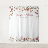 Wildblume-Hochzeitstorte Wandteppich (Vorderseite)