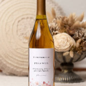 Wildblume Hochzeitsweinflaschenlabel Vorlage Weinetikett