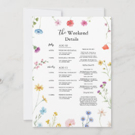 Wildblume Hochzeitswochenende - Fahrplan Feiertagskarte