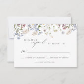 Wildblume-Hochzeitungs-RSVP-Karte RSVP Karte (Vorderseite)