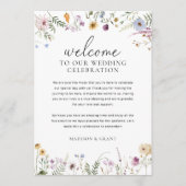 Wildblume Hochzeitwochenende - Flugkarte Menükarte (Vorderseite)