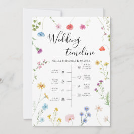 Wildblume Hochzeitwochenende Reisezeitkarte Feiertagskarte