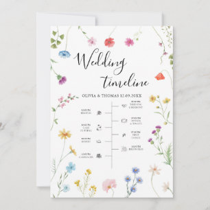 Wildblume Hochzeitwochenende Reisezeitkarte Feiertagskarte