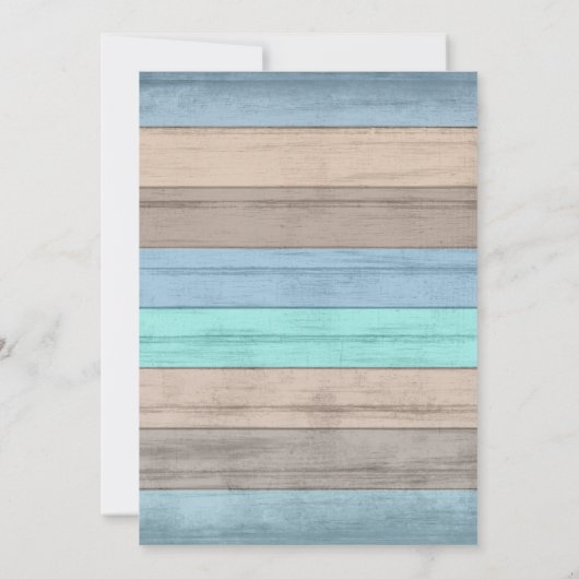 Wildblume Holz Brautparty Design Einladung (Rückseite)