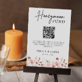 Wildblume Honeymoon Fund QR Code-Zeichen, Hochzeit Einladung